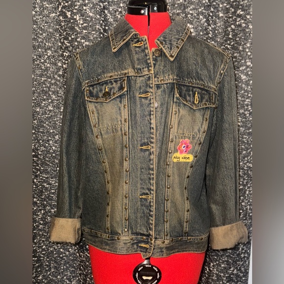 Ivy Jane DENIM jacket with embroidered Cross - Picture 2 of 2